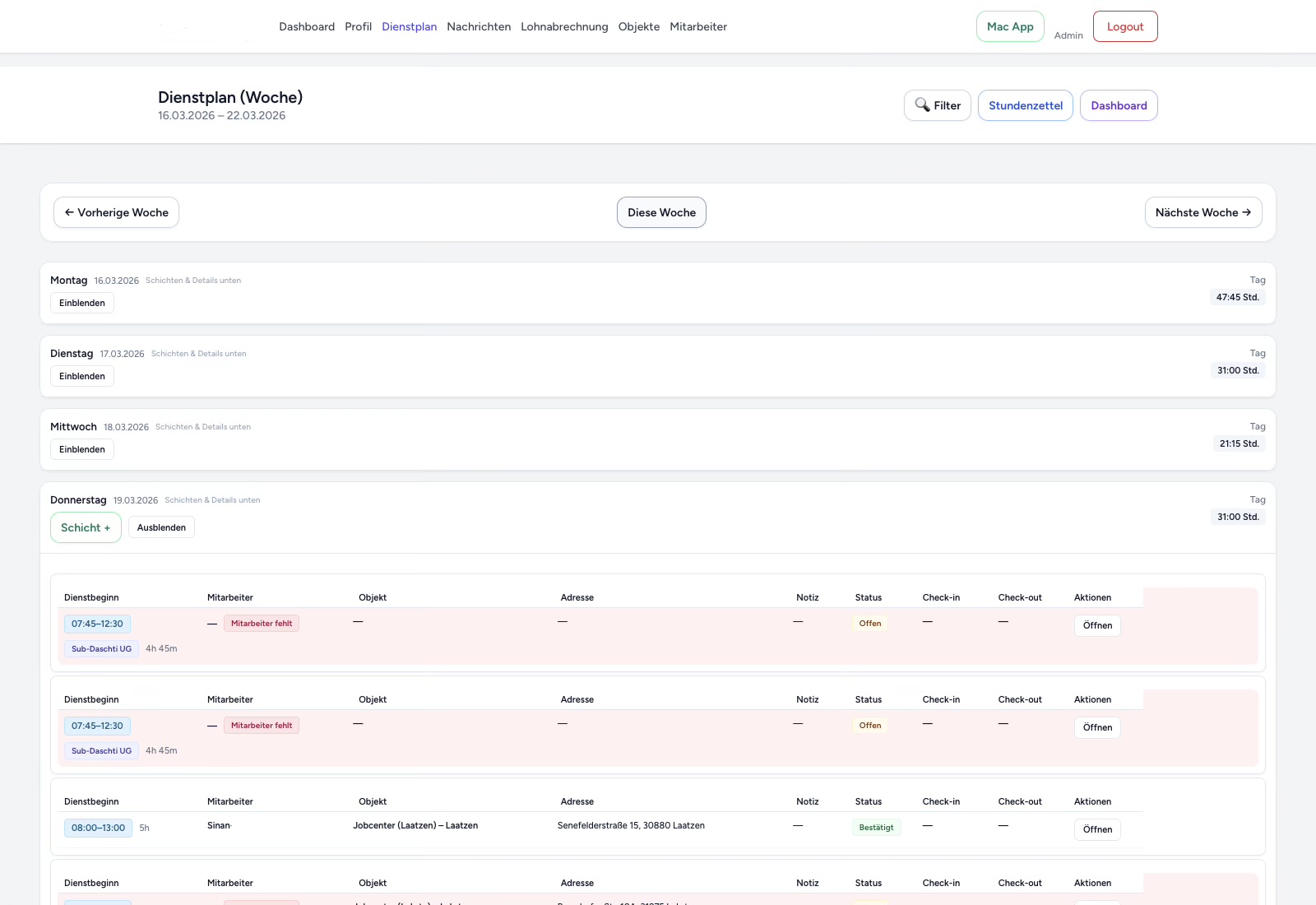 Platform scheduling view