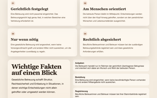 Top website section of Holovey Betreuung
